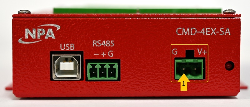 Picture showing location of power input.