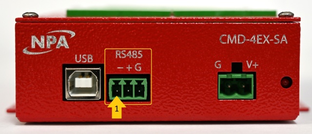 Picture showing location of RS-485 input