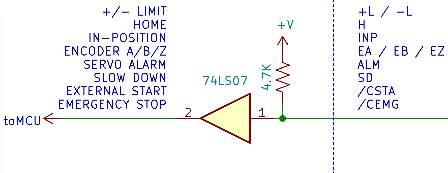 Schematic of buffered digital input