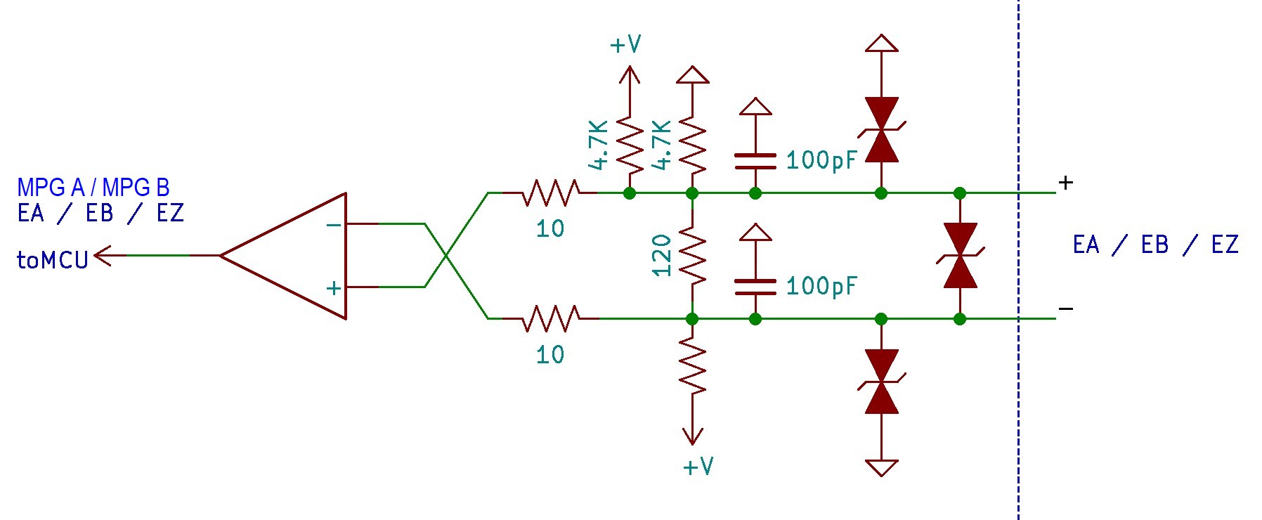 Schematic of Differential Encoder Inputs