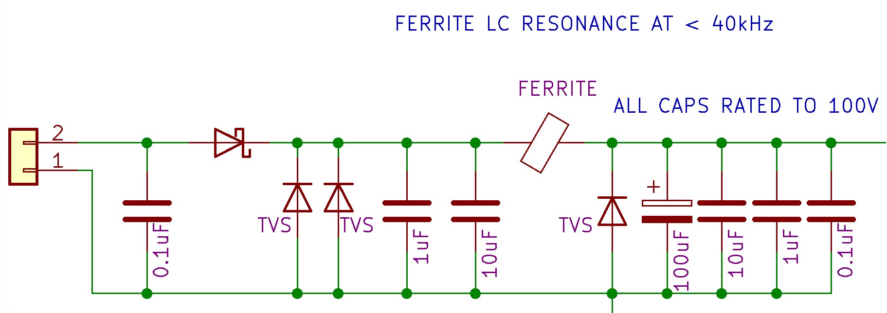 Schematic of Main Power input filter
