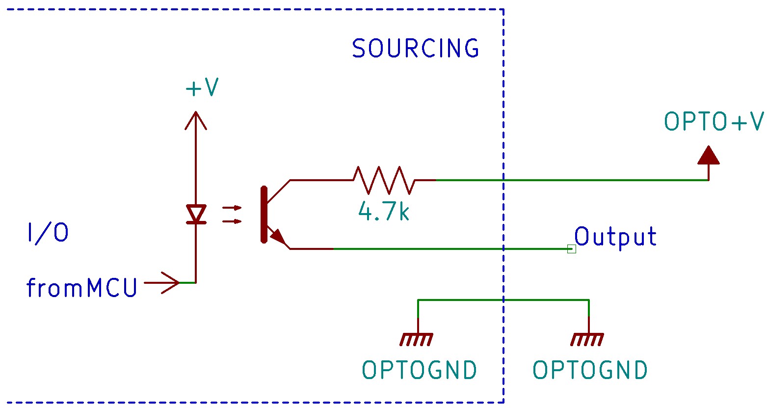 Schematic of Sourcing current Open collector