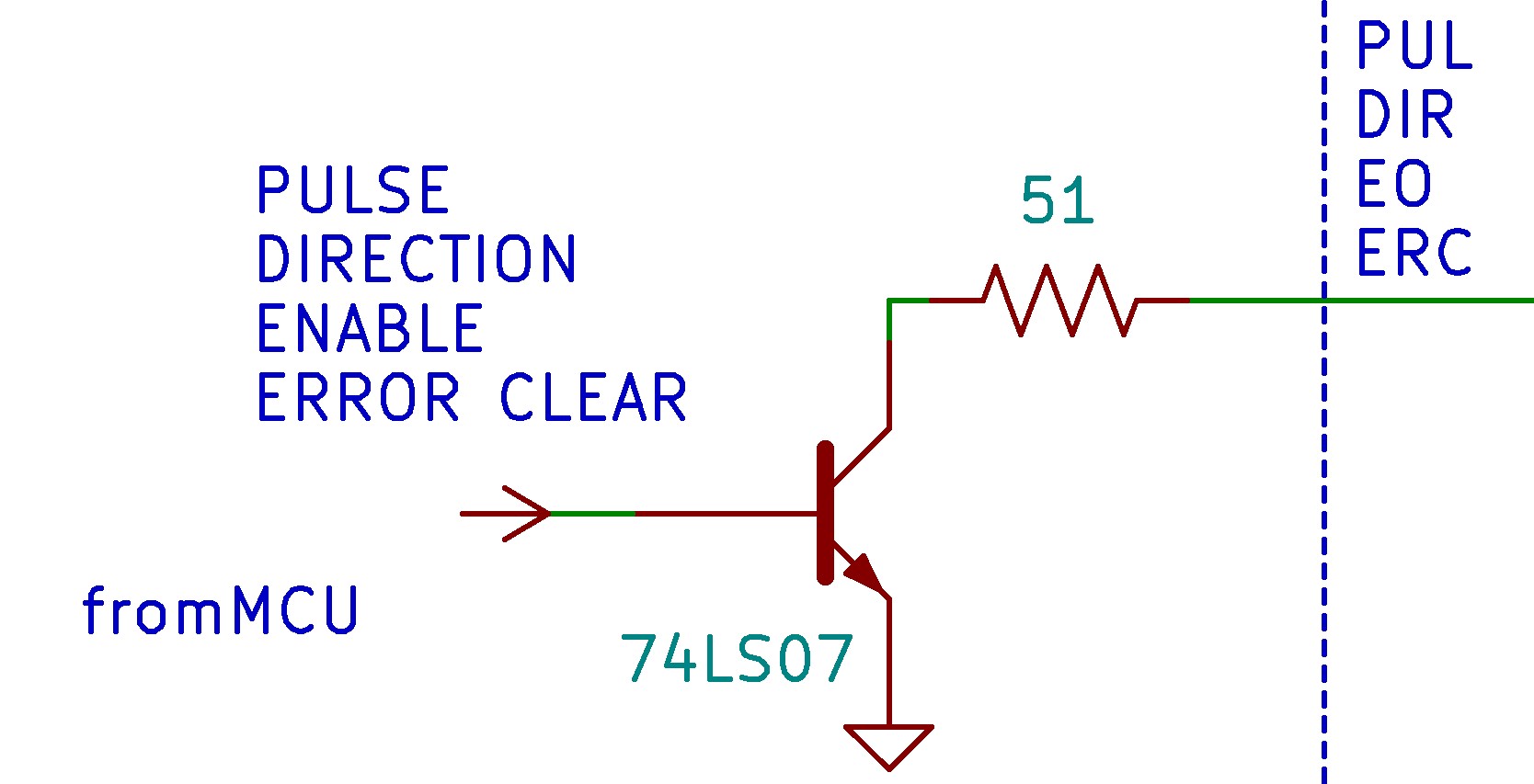 Schematic of the open collector output
