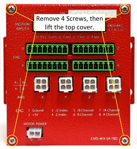 Top cover screw locations